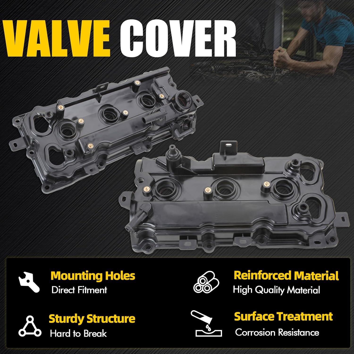 Engine Valve Cover Set Compatible with 2015-2018 Nissan Altima 2009-2024 Nissan Maxima Pathfinder Murano Infiniti QX60 V6 3.5L Replace 132649N00B 132649N00A