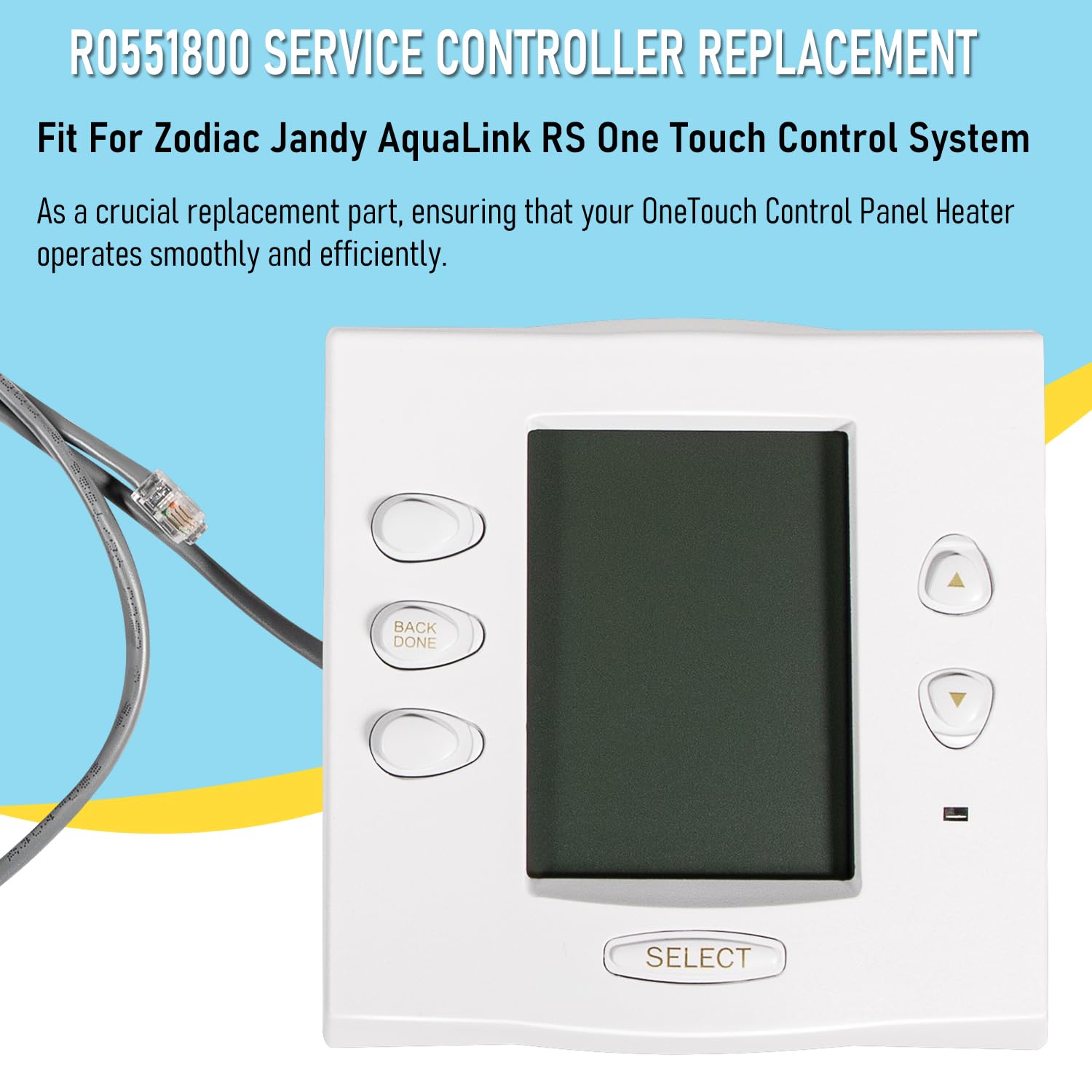 R0551800 Contrôleur de service de rechange avec câble et connecteurs pour système de contrôle Zodiac Jandy AquaLink RS One Touch