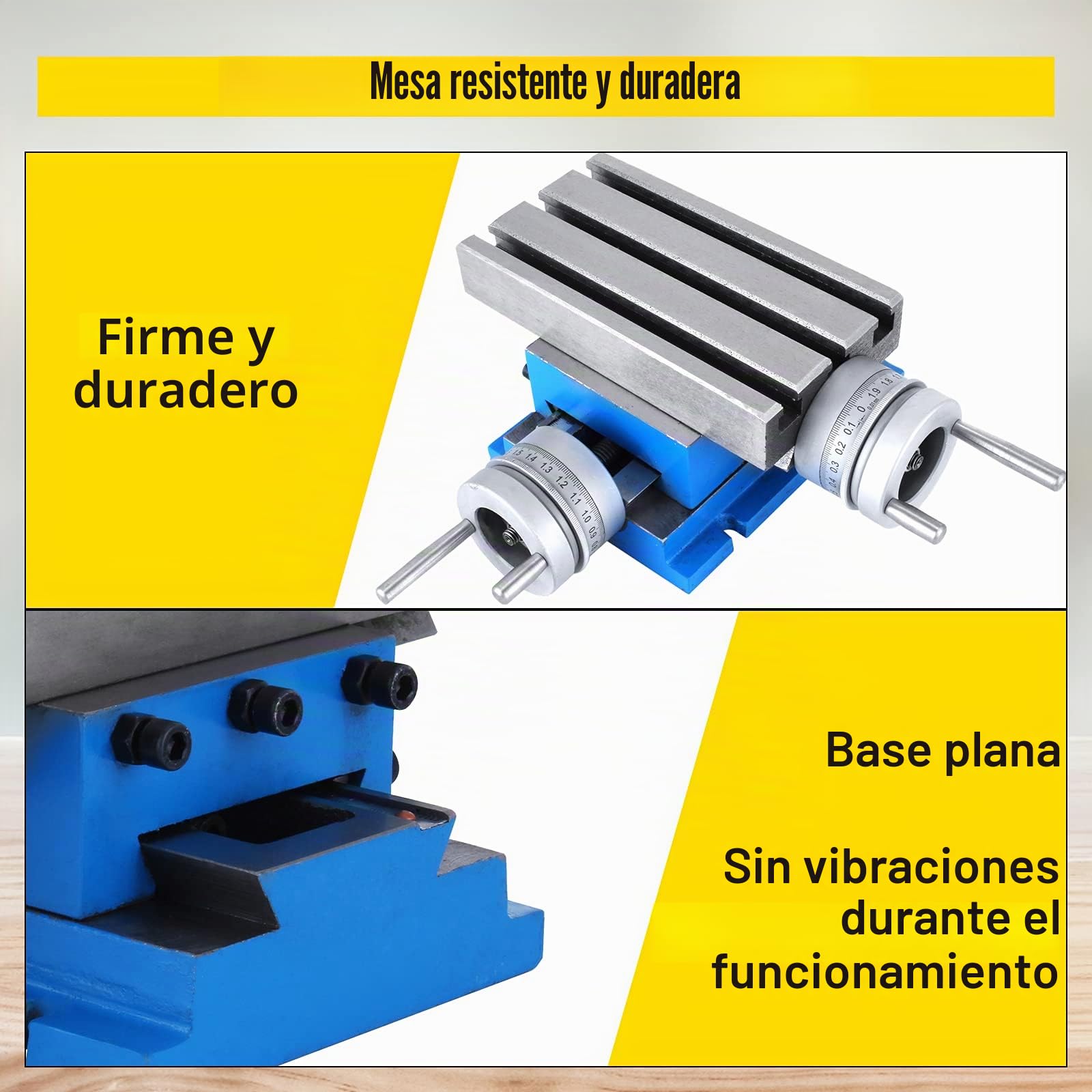 Mesa Mecánica Coordenada 185 x 100mm Máquina de Fresadora Soporte Perforación Banco 2 Ejes 4 Vías Mesa de Trabajo Horizontal y Vertical Altura de Trabajo 102mm para Perforación y Fresados