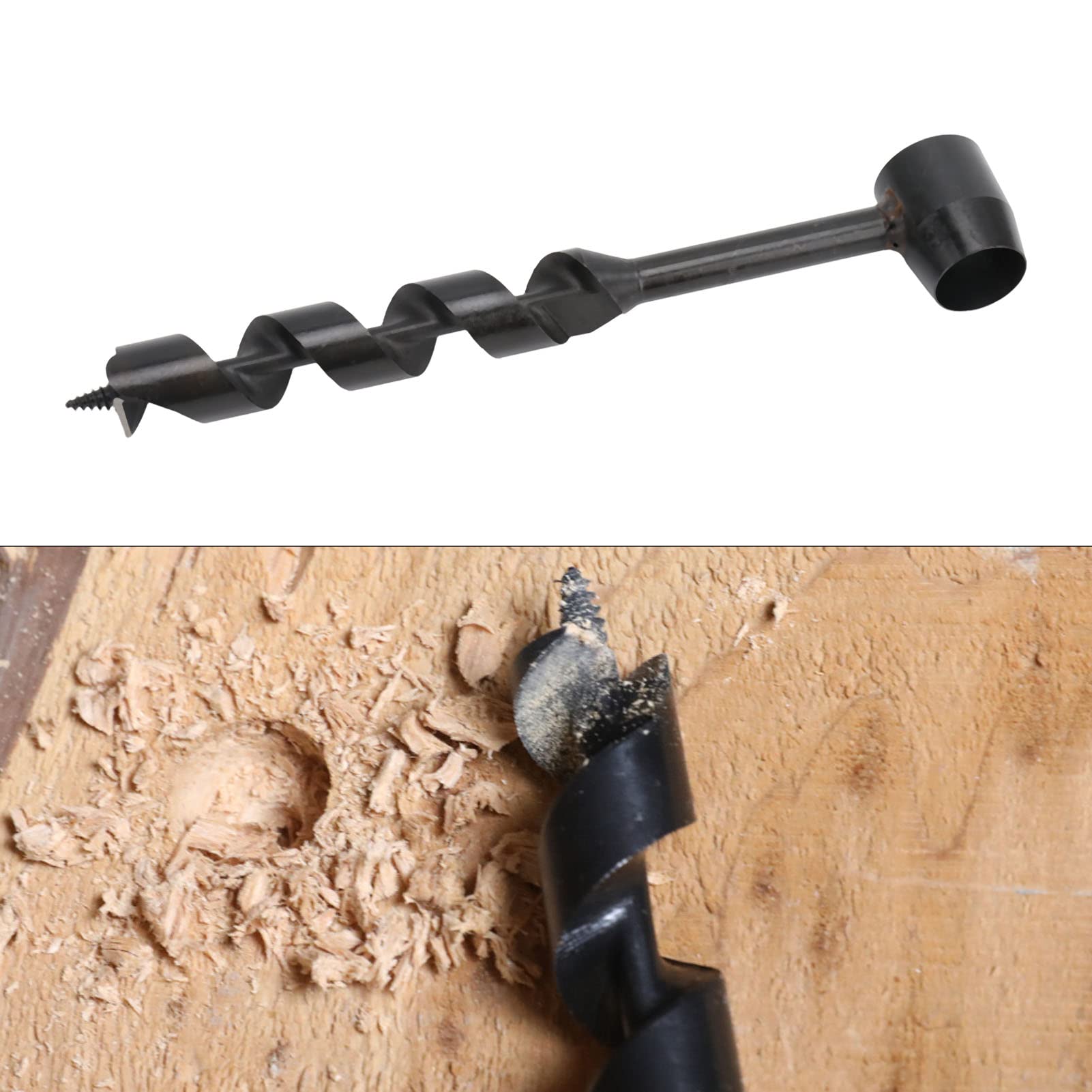 Fafeicy Taladro Manual de Barrena, Acero al Carbono, Negro, 25-230 mm, para Carpintería y Refugios