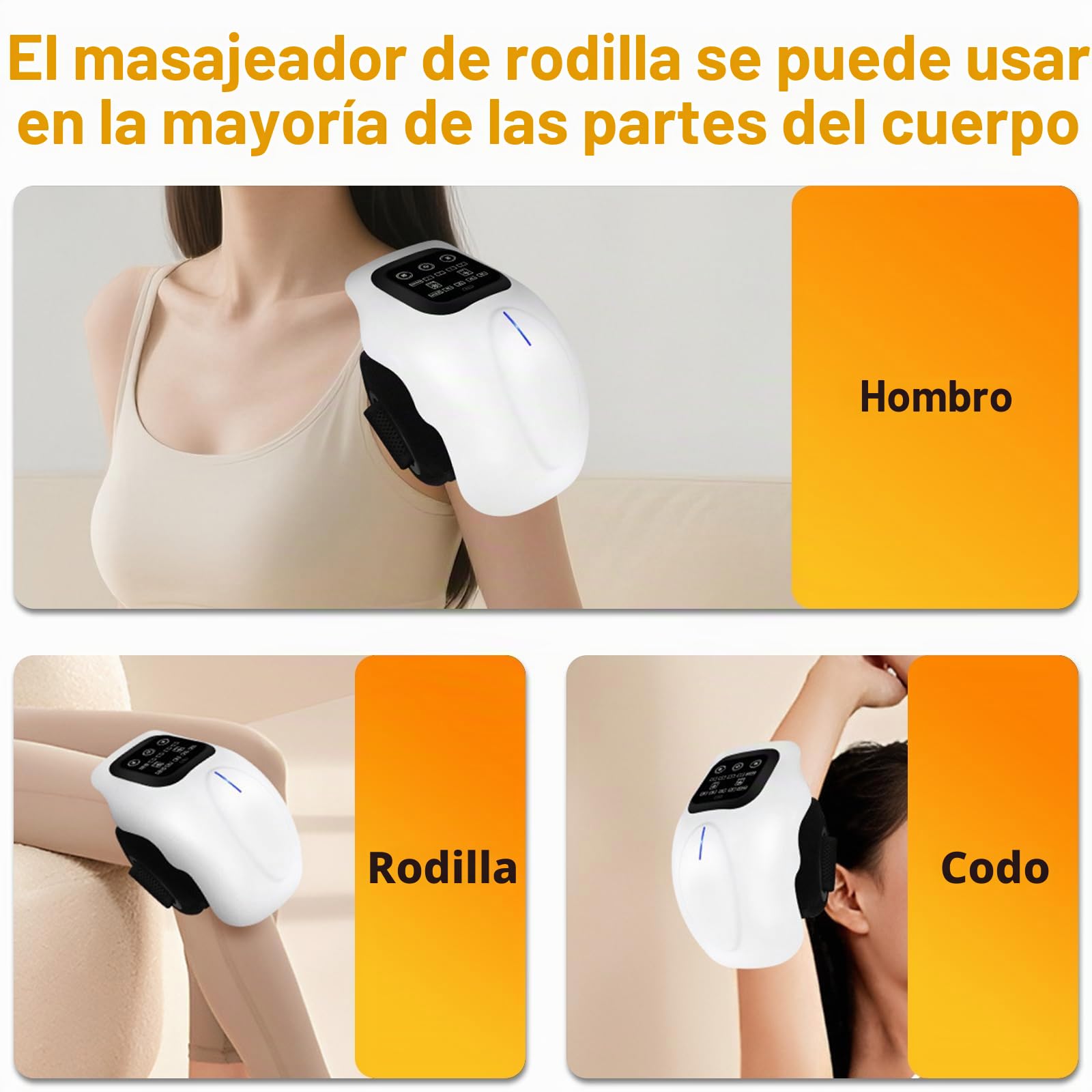 Masajeador de Rodilla Inalámbrico, 4 Niveles de Calor y 4 Modos de Vibración Masaje, Alivio del Dolor Articular por Infrarrojos de Calor Profundo para la Artritis, Tirón de Ligamentos y Lesiones Muscu