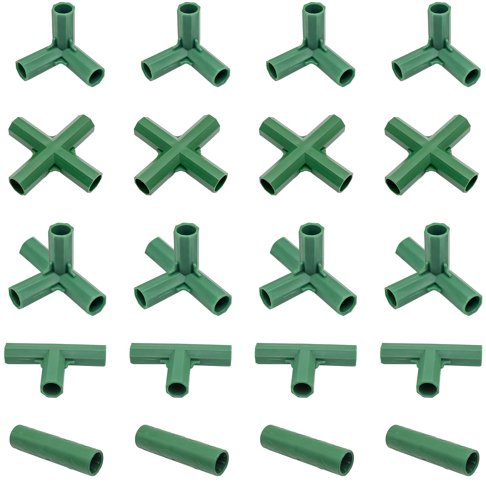 20PCS 16mm Gardening Frame Joints Pole Connector Straight Plastic Greenhouse Frame Connector