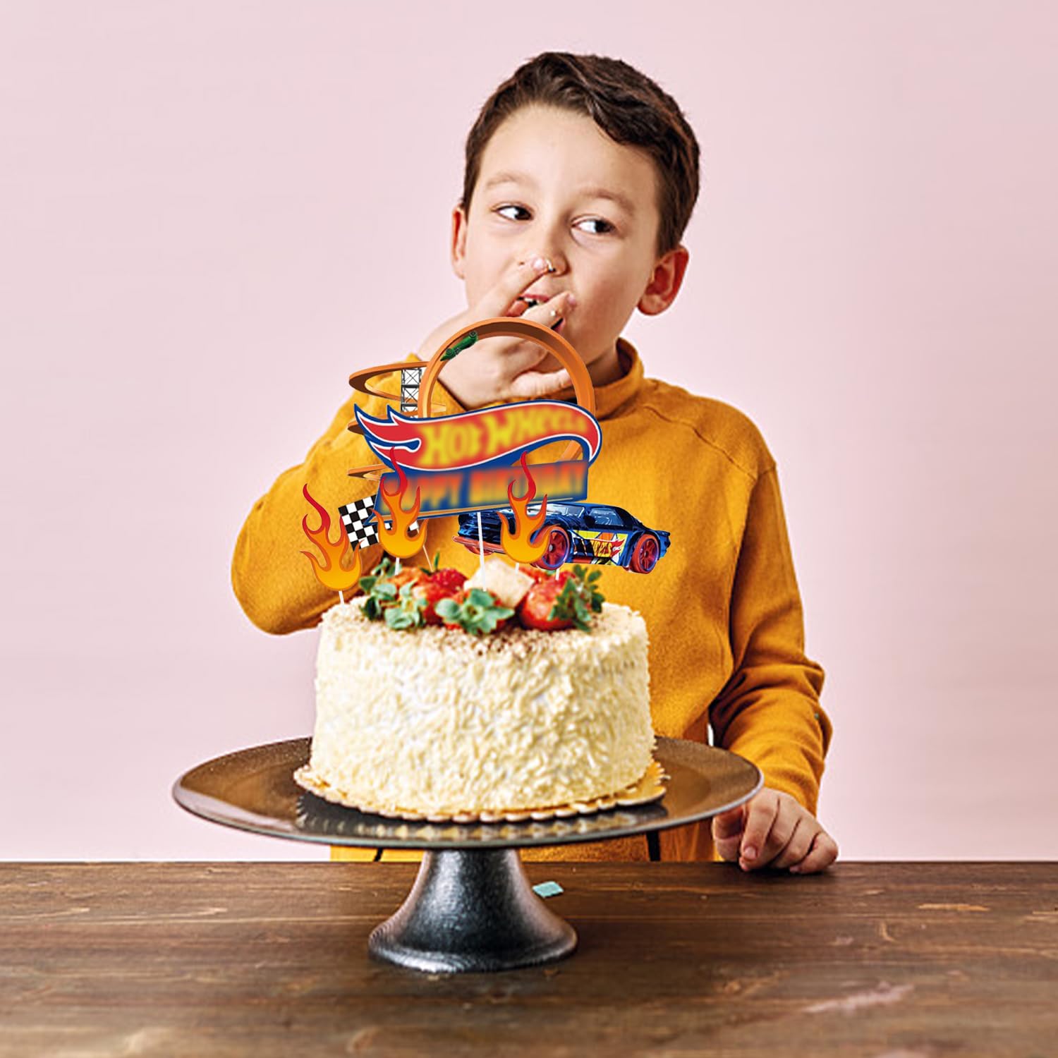 Confezione da 10 inserti per torta Happy Birthday decorazioni dorate