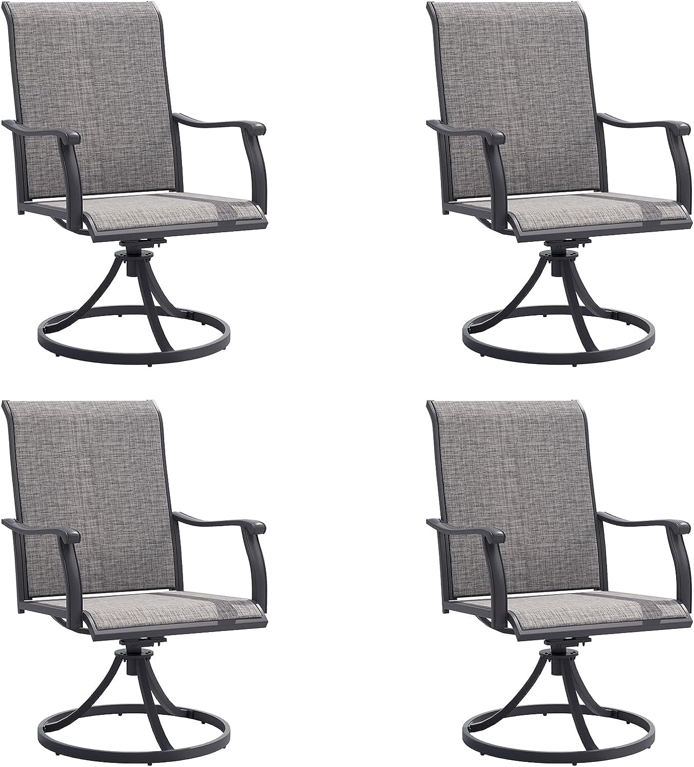 VICLLAX Patio Dining Chairs Set of 4, Textilene High Back