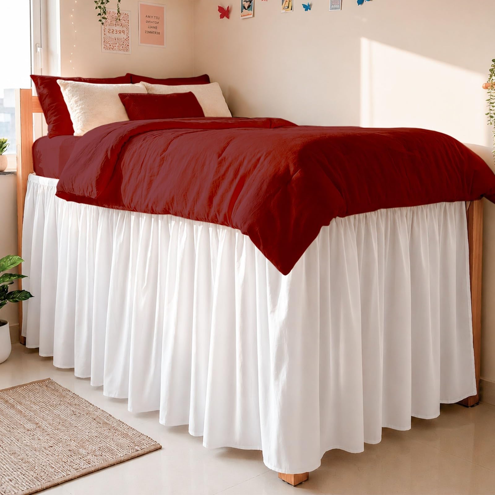 Cottington Lane Ruffled Dorm Bed Skirt Twin XL 36 Inch Drop