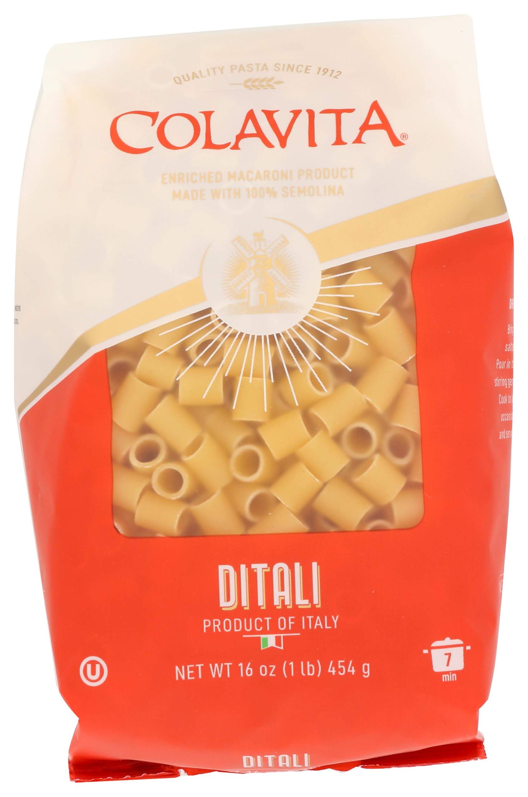 Colavita Pasta, Ditali, 16 Ounce (Pack of 4)