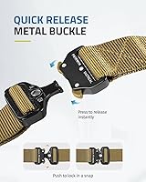 Vista 13 de FAIRWIN Cinturón táctico, cinturones de trabajo para hombres, correas militares, cinturón de red, hebilla de liberación rápida de alta resistencia