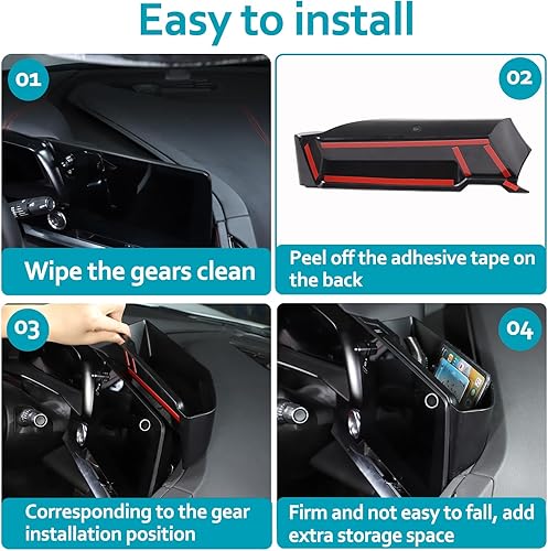 Miniatura 6 de Bandeja de almacenamiento para consola central para tablero de Corvette C8 Stingray 2020 2021 2022 2023, organizador de insertos trae espacio de