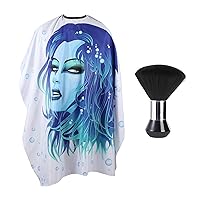 Vista 9 de Capa Profesional para Corte de Cabello con Cepillo Quitapelusas para el Cuello, Capa de Barbería de Tamaño Grande para Hombres, Mujeres y Niños