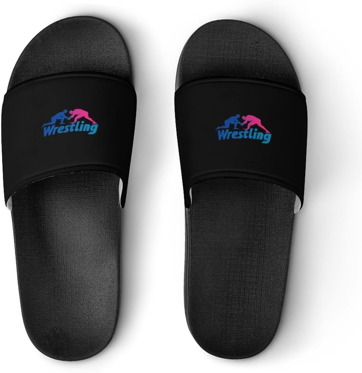 Wrestling House Slippers for Women Men Lightweight Open-toe Slide Shoes for Bathroom Swimming Beach