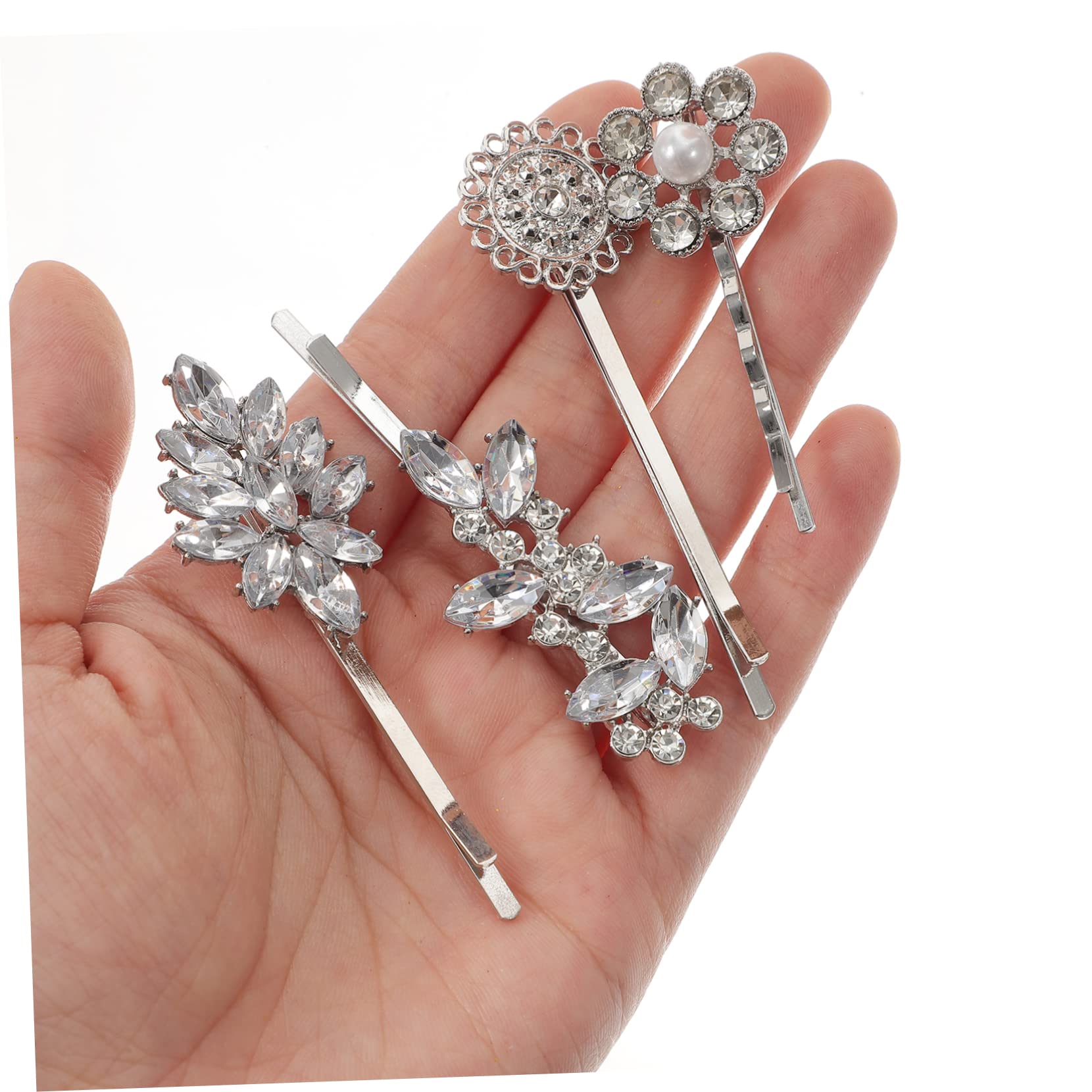 Didiseaon 30 Piezas chamarra slot con tachuelas de rombos joyas para el cabello para mujeres tocado de de imitación para mujer pinza para el cabello de boda pasador pequeño