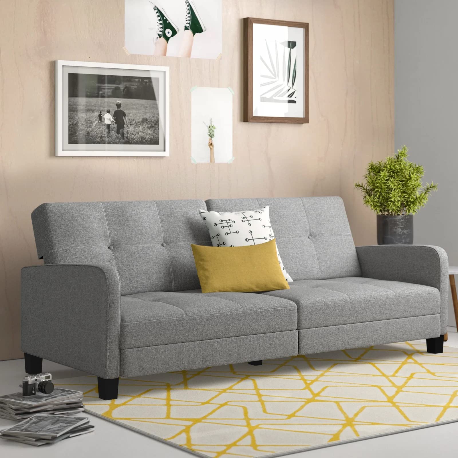 Kenny 4 Seater Fabric Sofa Set for Living Room (Grey)-image-6