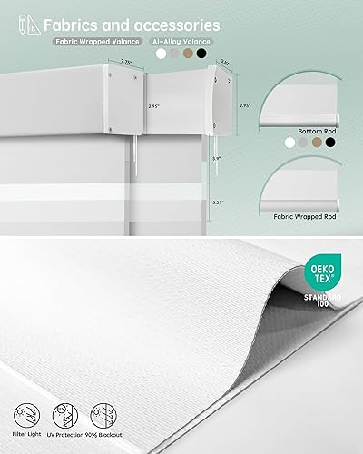 Miniatura 5 de Yoolax Persianas motorizadas de cebra compatibles con Alexa, persianas inteligentes de doble capa con control de luz de privacidad, persianas 90% de