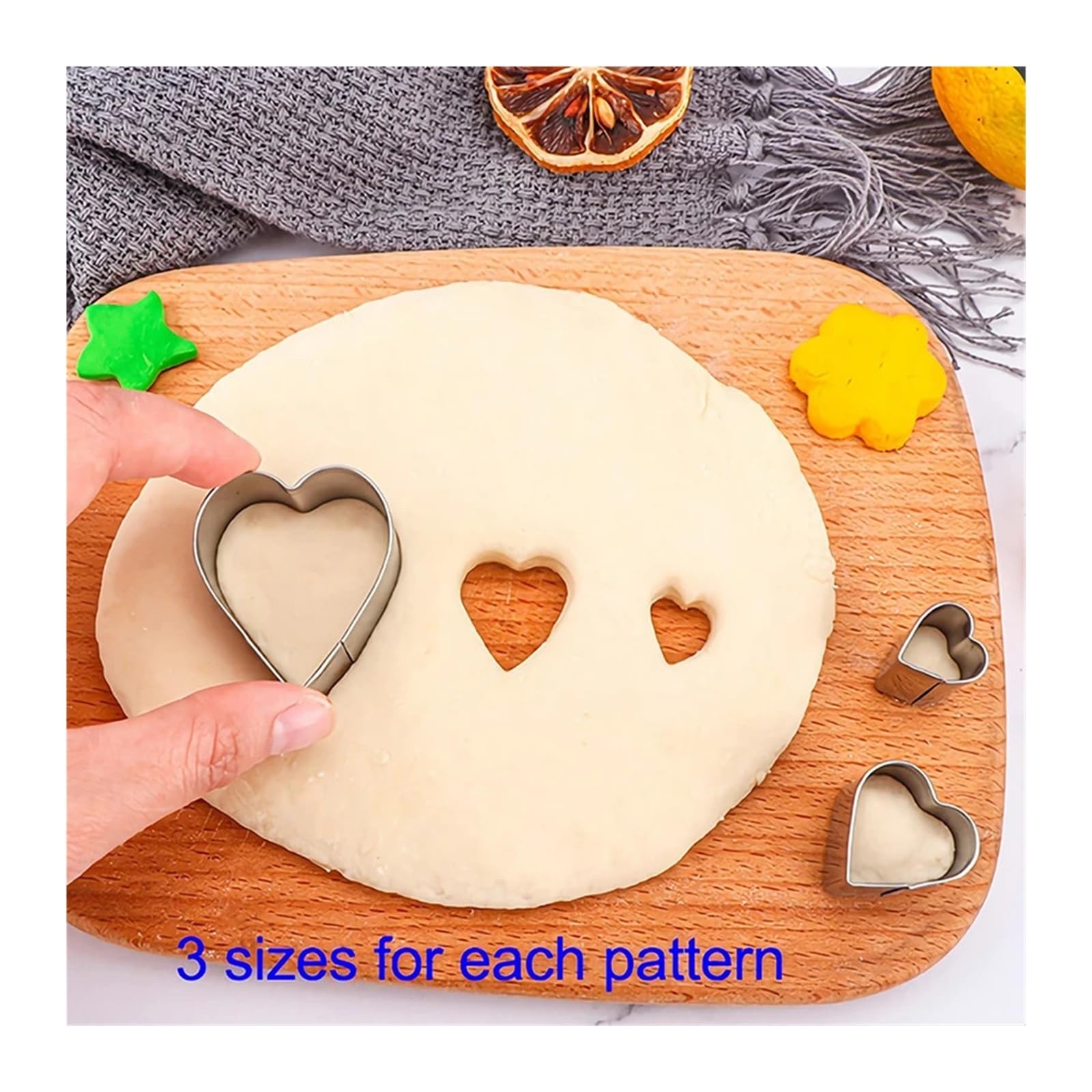 Mini cortador de galletas de Metal, formas geométricas for galletas, juego de prensa fácil, molde for hornear galletas, Fondant(12pcs mini geometric)