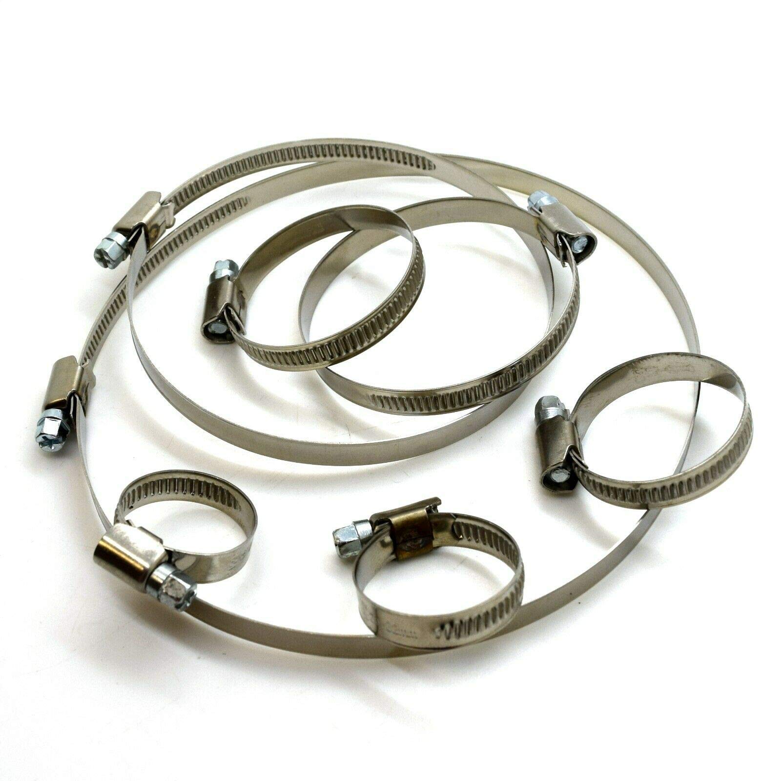 10 x 70-90 mm (for 3" pipework) Genuine Stainless Steel W2 Worm Drive Hose Clamps Pipe Clips