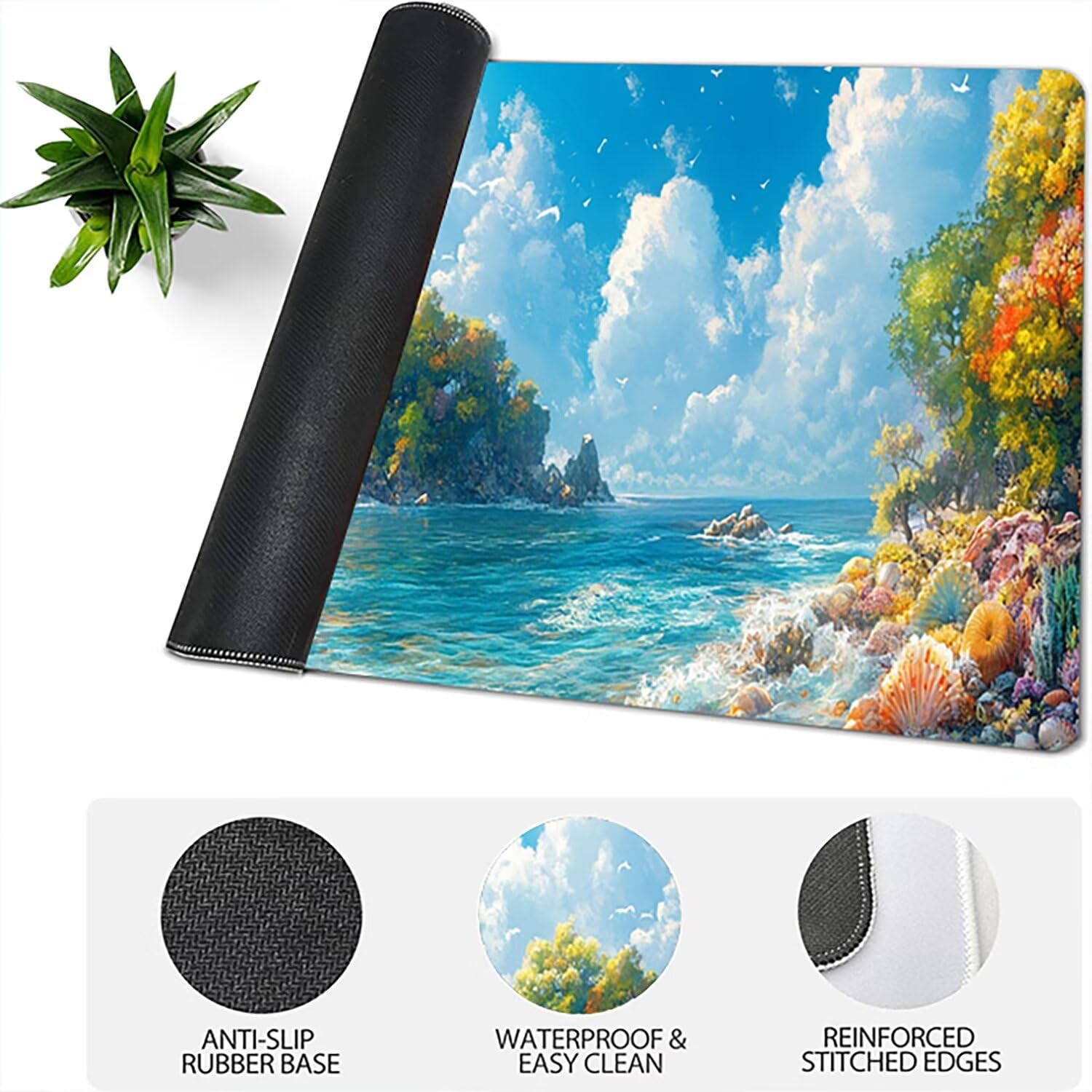 Generico Lejnlnng podkładka pod mysz do gier XXL -160 x 80 cm - dobra duża podkładka na biurko, wodoodporna podkładka pod mysz dla zwierząt z antypoślizgową gumową podstawą, podkładka XXL do gier i