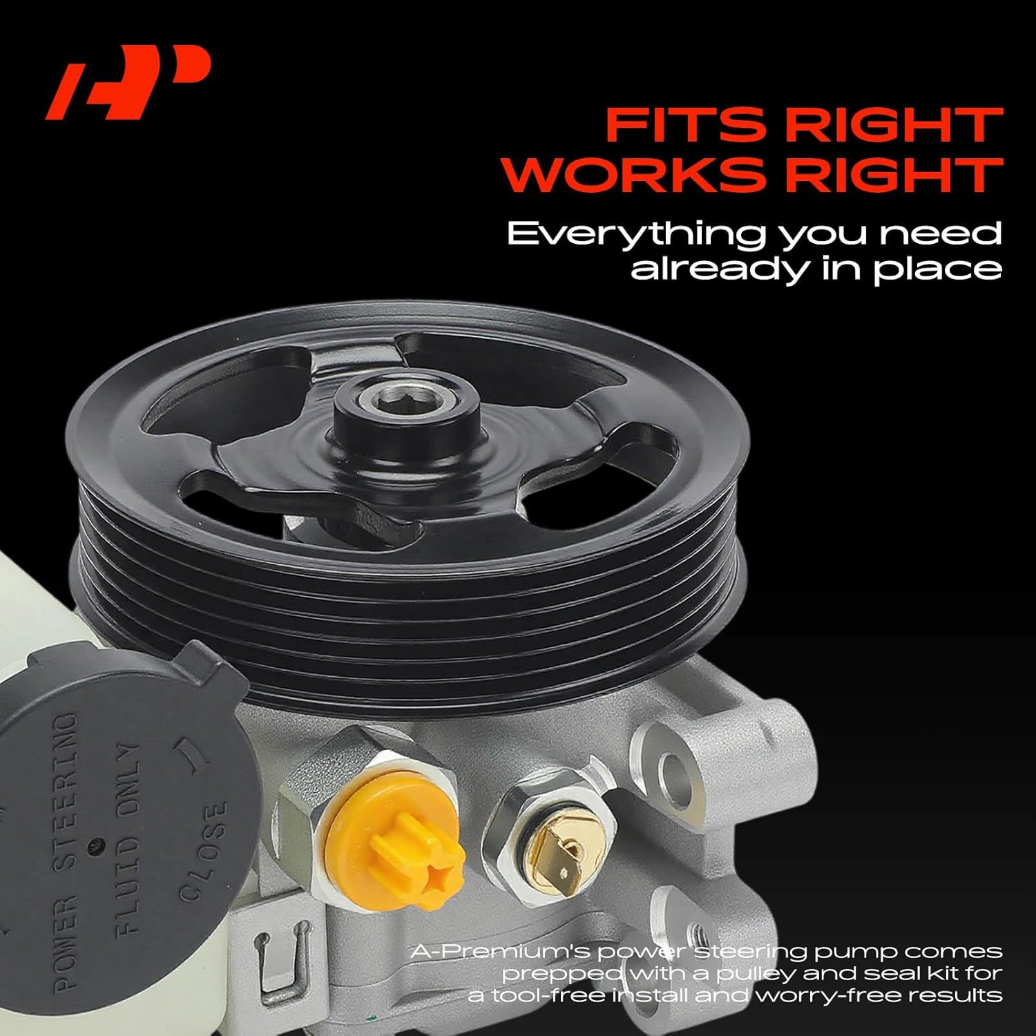 A-Premium Power Steering Pump, with 6-Groove Pulley & Reservoir, Compatible with Mazda 6 2003-2008, 2.3L