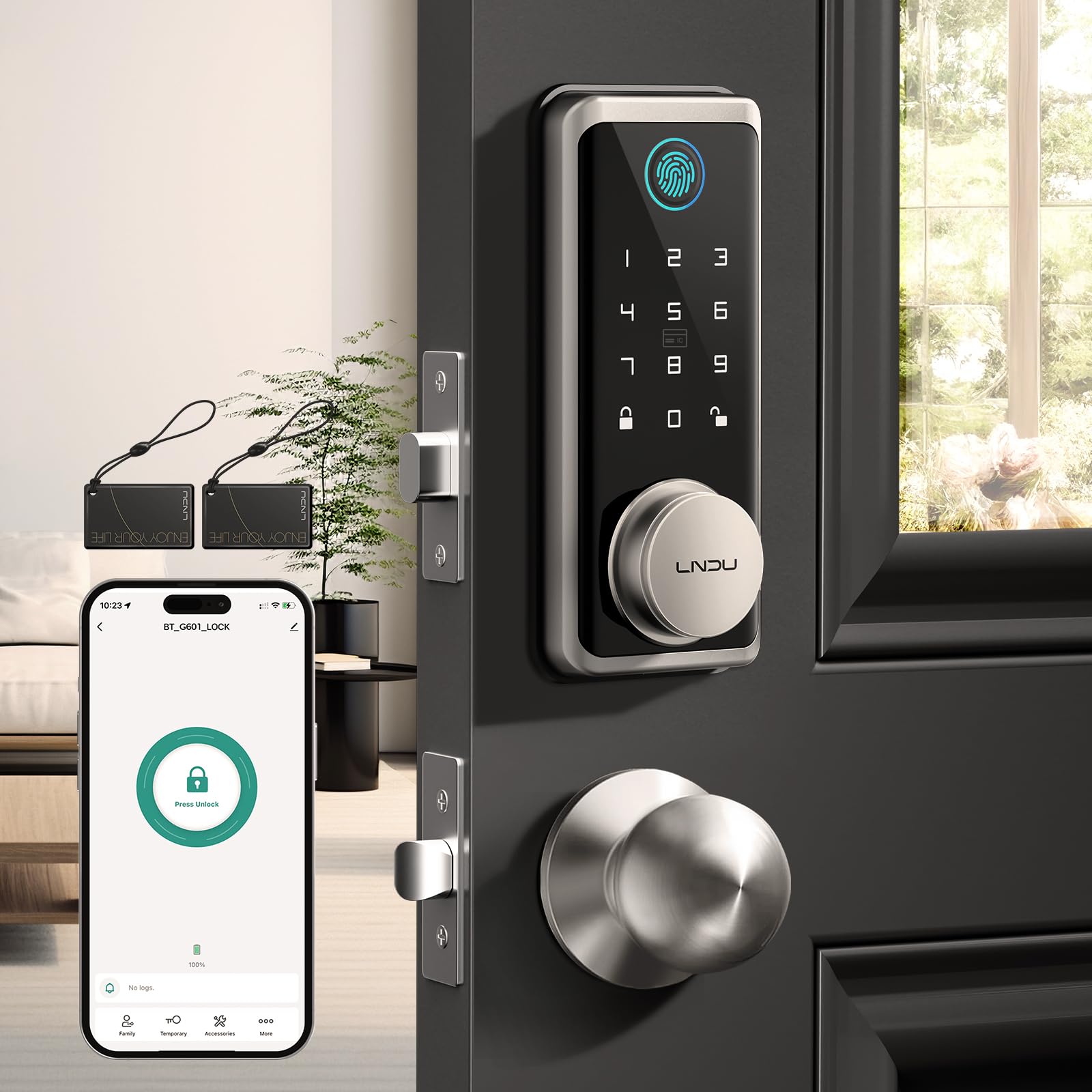 SohoTeco Smart Lock ST380, Built-in Wi-Fi, Fingerprint Keyless Entry Door Lock, Security Deadbolt Smart Locks For Front Door, App Remote Control & Auto Lock, IP56 Waterproof, (2025 Upgrade - View #9