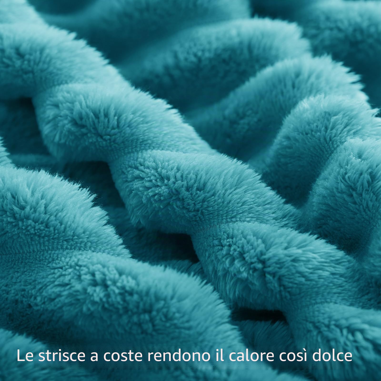 RUIKASI Coperta Plaid Pile Matrimoniale - Coperta Calda Invernale per Divano e Grande Letto Matrimoniale 220x240 cm Pile di Flanella Morbida, Fleece Blanket for Sofa and Couch, Verde Acqua