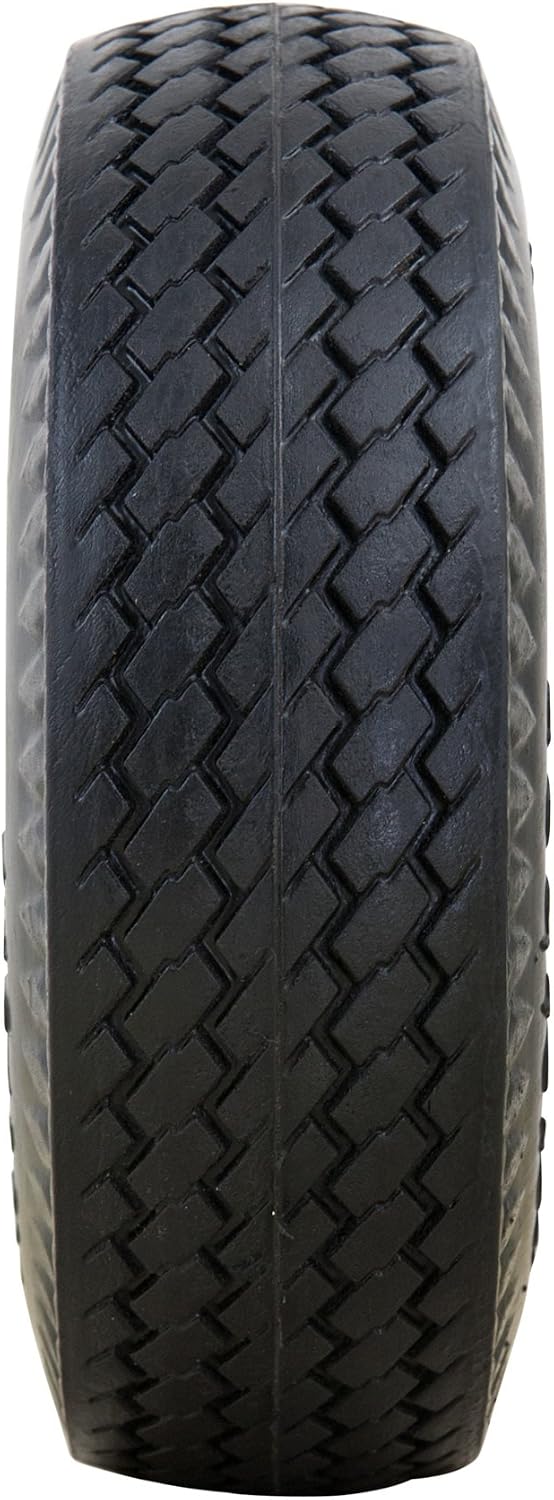Marathon 4.10/3.50-4" Flat Free, All Purpose Utility Tire on Wheel, 3.5" Centered Hub, 5/8" Bearings