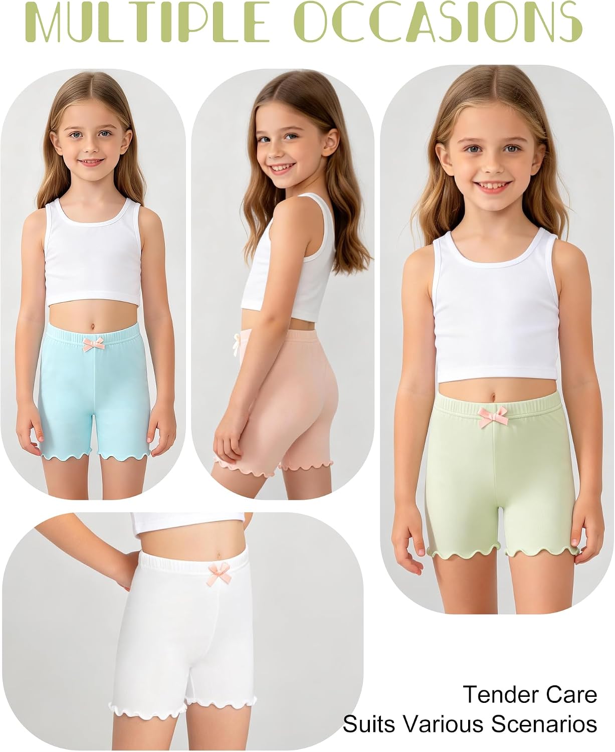 8 Pack Girls Biker Shorts Kids Breathable Safety Under Dress Dance Cartwheel Shorts for Girls Summer
