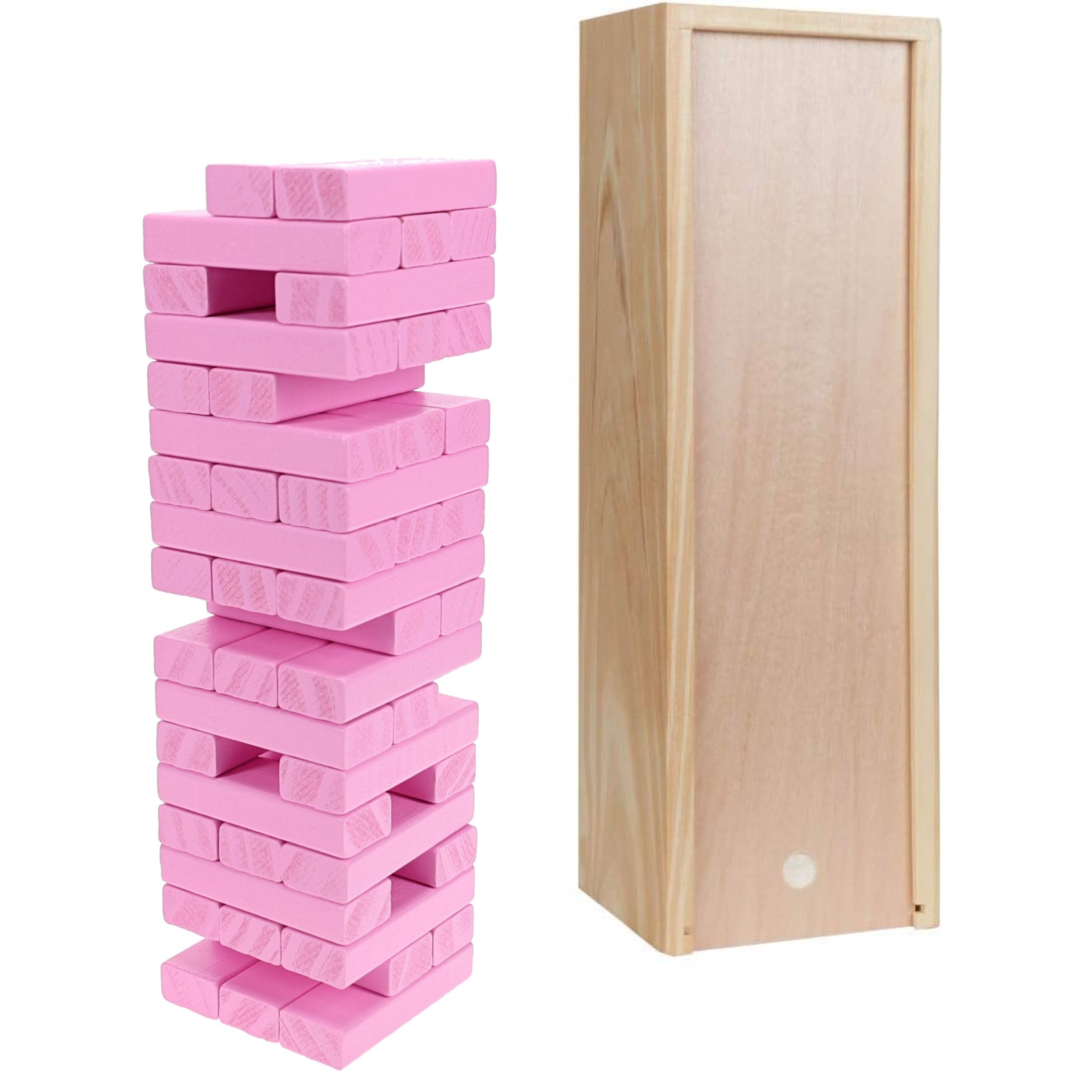 WE Games Wooden Block Stacking Party Game for Adults, Tumble Tower Wedding Guest Book Alternative, Tabletop Games, Includes Storage Case, 12 inches