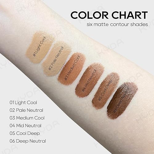 KYDA Liquid Contour Pen, Rotatable Face Bronzer Contouring Makeup, Buildable Matte Color, Blendable, Lightweight Formula, Lasting, Cream Contour with Cushion Head, Mid Neutral