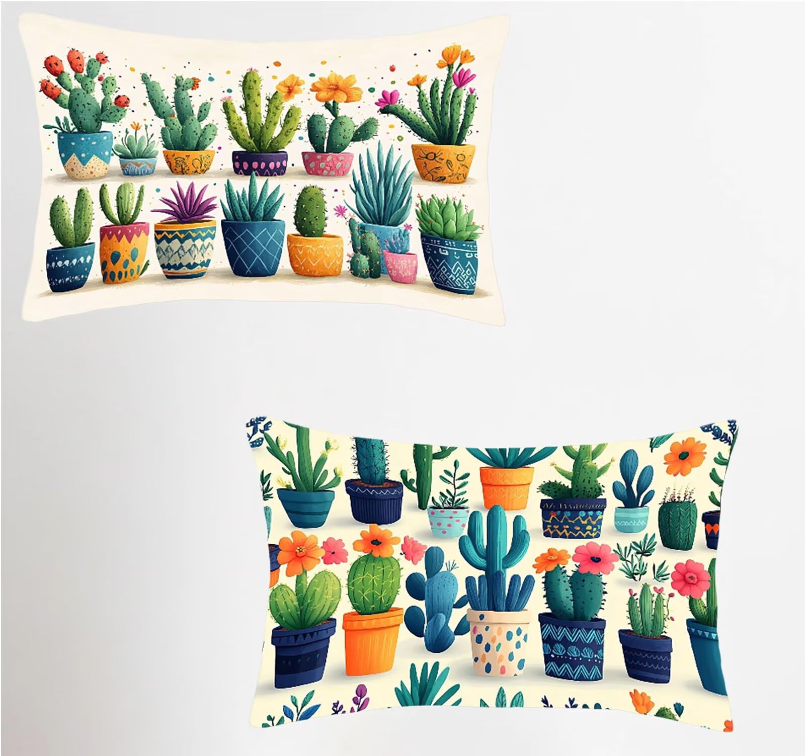 Funda almohada 60x80cm impermeable con cremallera oculta pack de 2 cojines lino beige