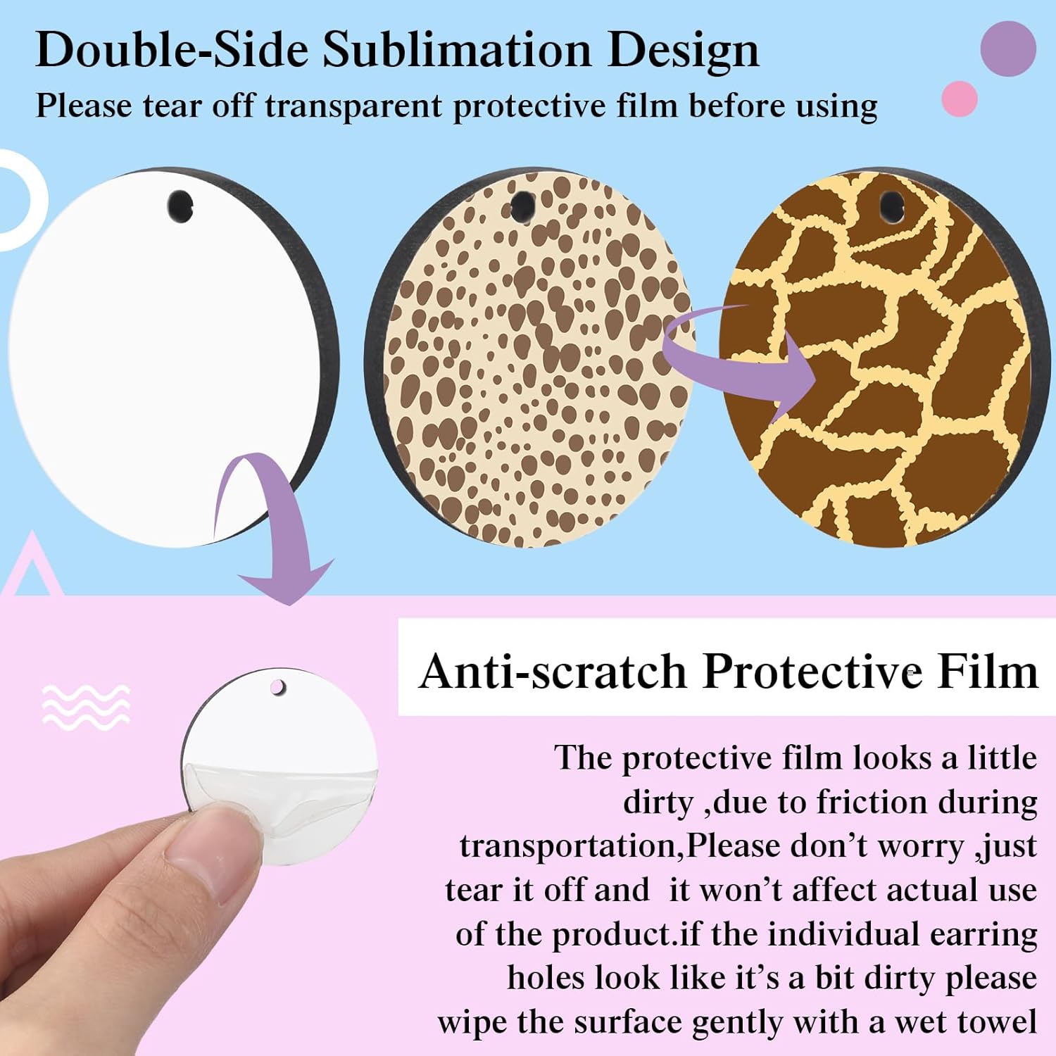 Riceshoot 800 Pcs Sublimation Earring Blanks Bulk with Hooks, Jump Rings, Plugs, Cards Holder and Transparent Packaging Bags Unfinished MDF Earring for DIY Making