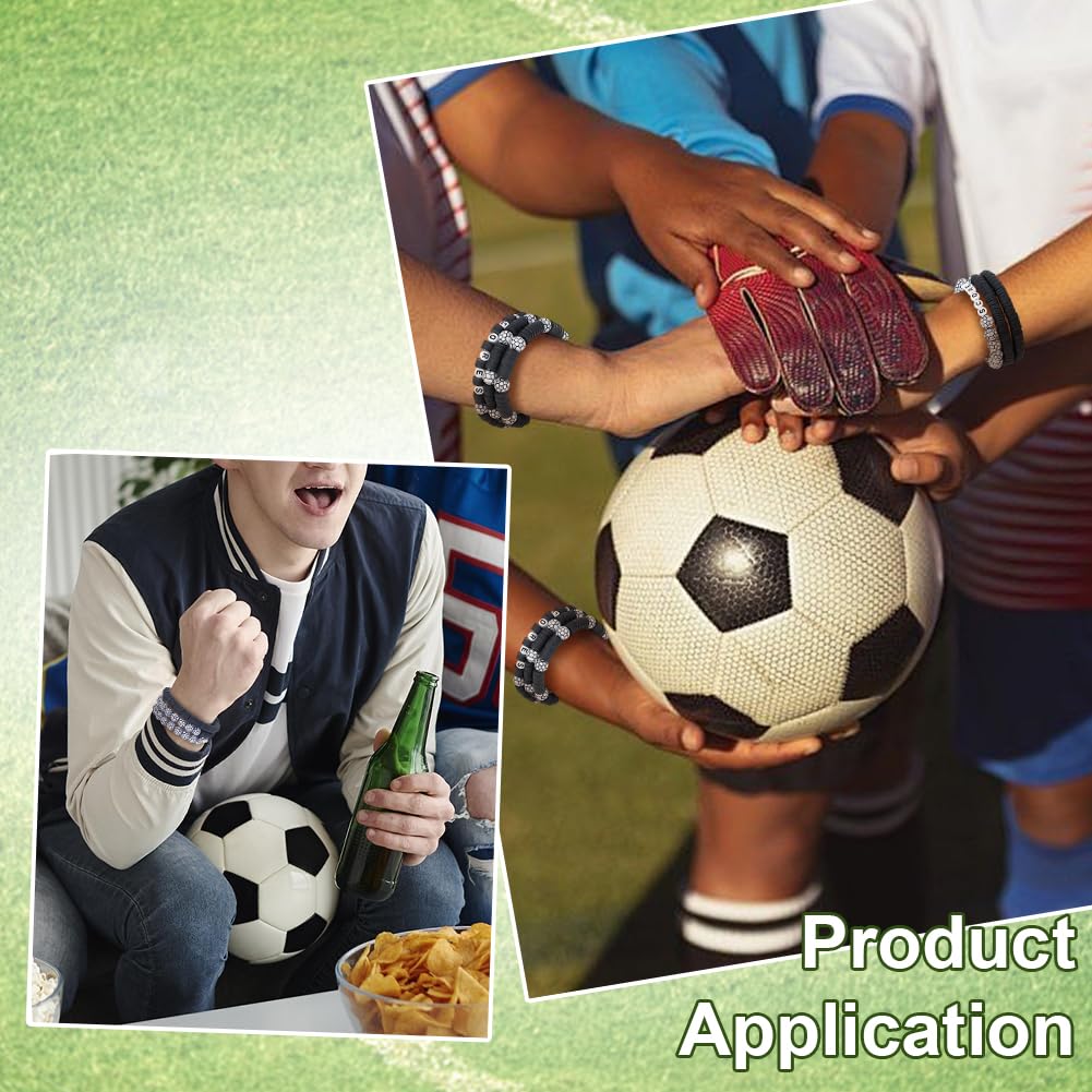 PH PandaHall 4400 Stück Fußballperlen Zur Armband Schwarze Polymer Tonperlen Acryl Fußballperle Buchstabenperle Mit Elastischem Faden Für DIY Gastgeschenke Fußballpartys Geschenk Sportmannschaften
