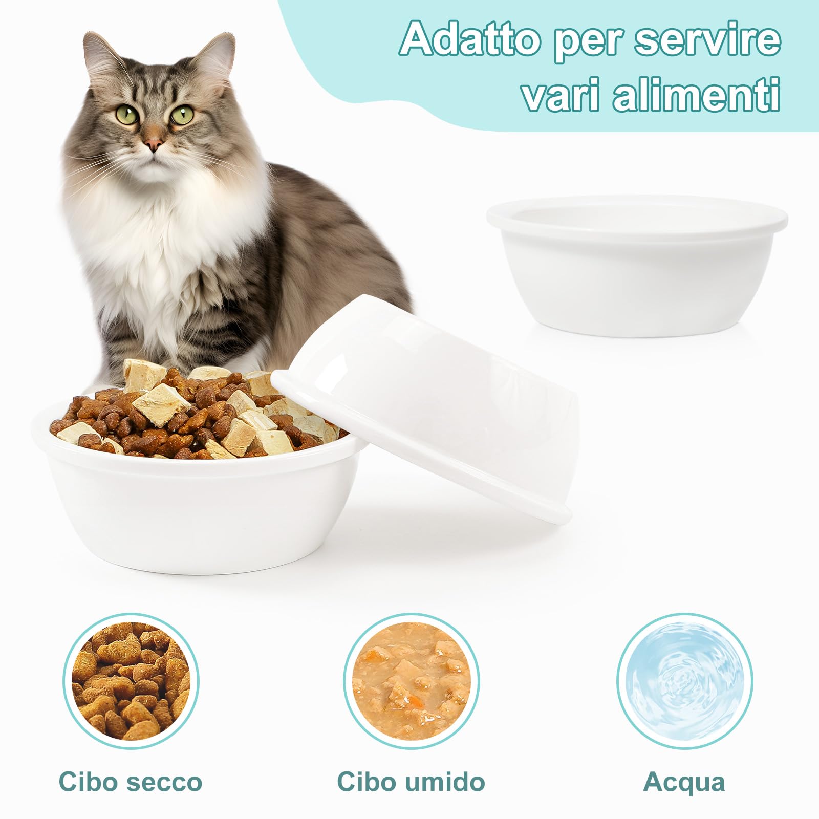 GUUSII HOME 3 ciotole di ricambio in ceramica per bambù Foodbar (12cm)