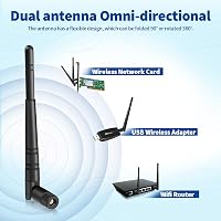 Eightwood 2.4GHz WLAN Antenna 5dBi - Dönthető és Forgatható RP-SMA WiFi Antenna 2db - Router, Bluetooth, ZigBee, PCI Kártya Kompatibilis 6