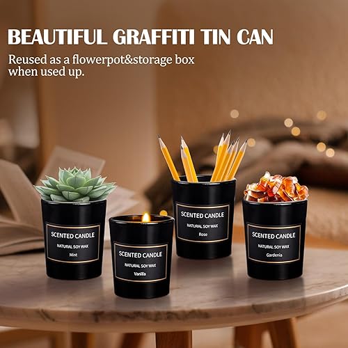 Miniatura 5 de Velas perfumadas para el hogar, paquete de 8 velas de aromaterapia en tarro sin humo, fragancia fuerte de larga duración, juego de 8 fragancias