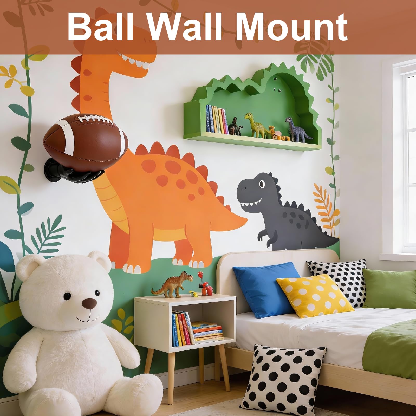 2Uds Soporte Balones, Negros Soporte Balon Futbol en Forma de Palma, Regalo Creativo de Baloncesto para Almacenamiento y Decoración, Soportes para Balón en la Pared de Rugby y Fútbol