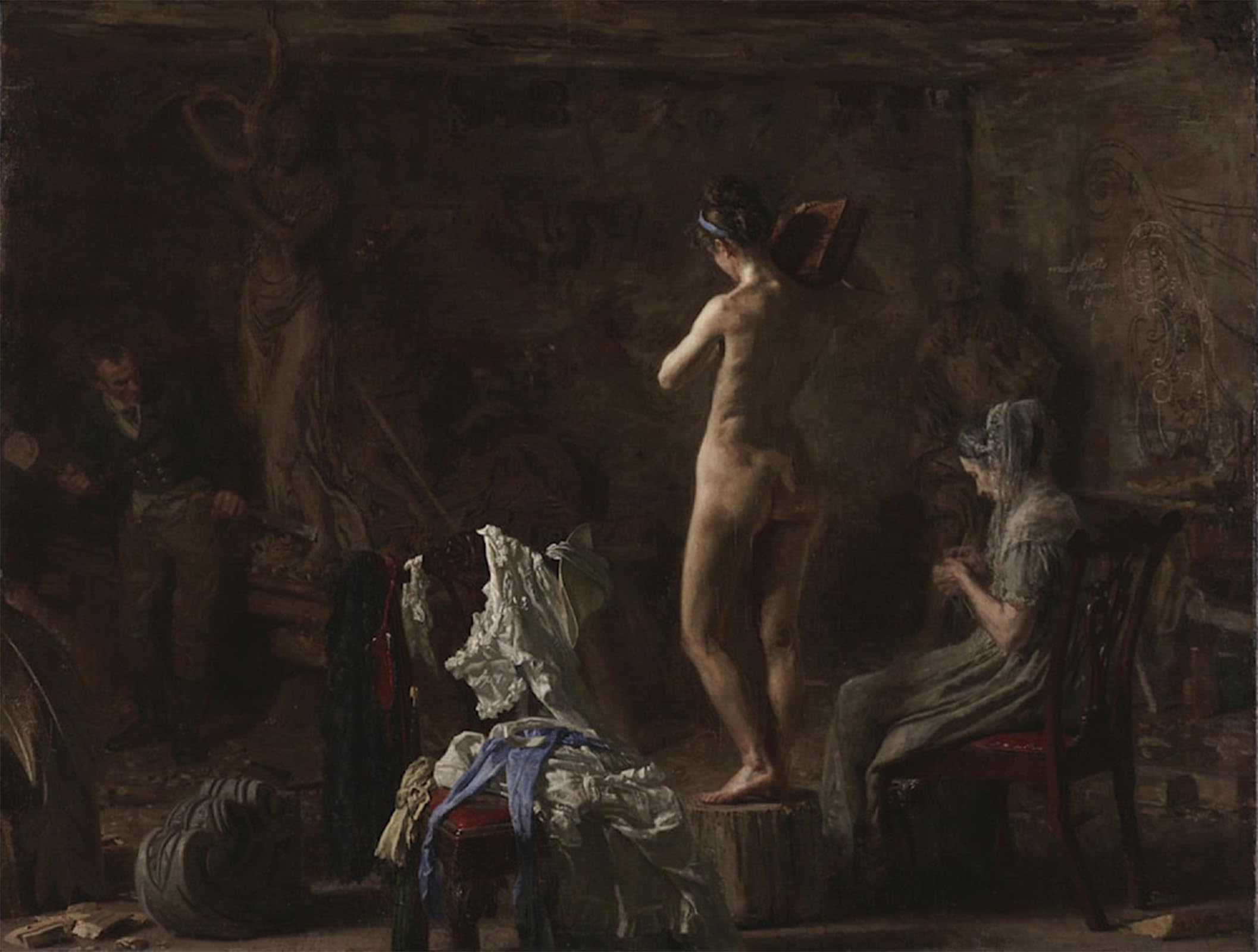 ARTXLXXBN Famous Painting Art Wall Decor Abstract Art Picture William Carving His Allegorical Figure of the Schuylkill River Eakins Animal Pictures for Home Decor 60x90cm