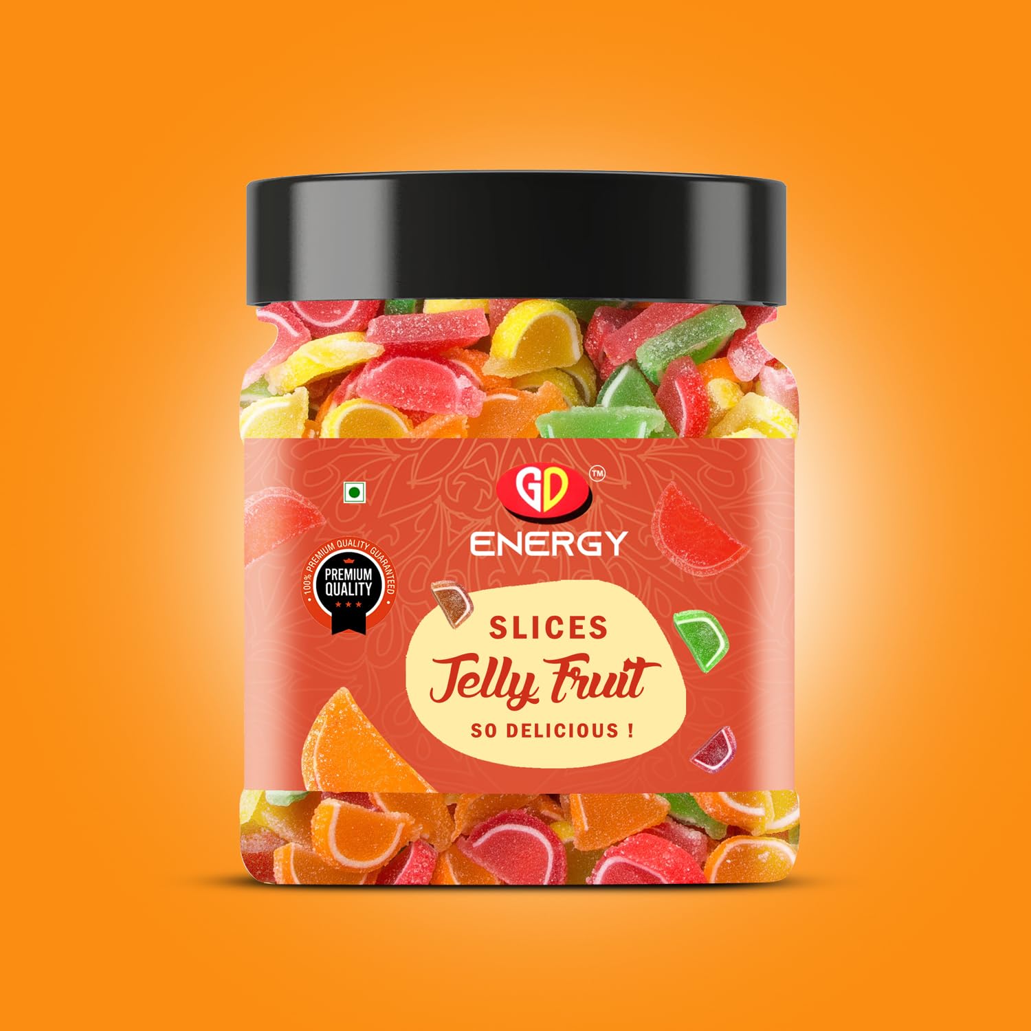 GD Energy Jelly Fruits Slices | Sugar Coated Candy | Mix fruits Jelly Bites | All Fruit Flavour Jelly Beans | So Delicious (500g) - Image 2 thumbnail