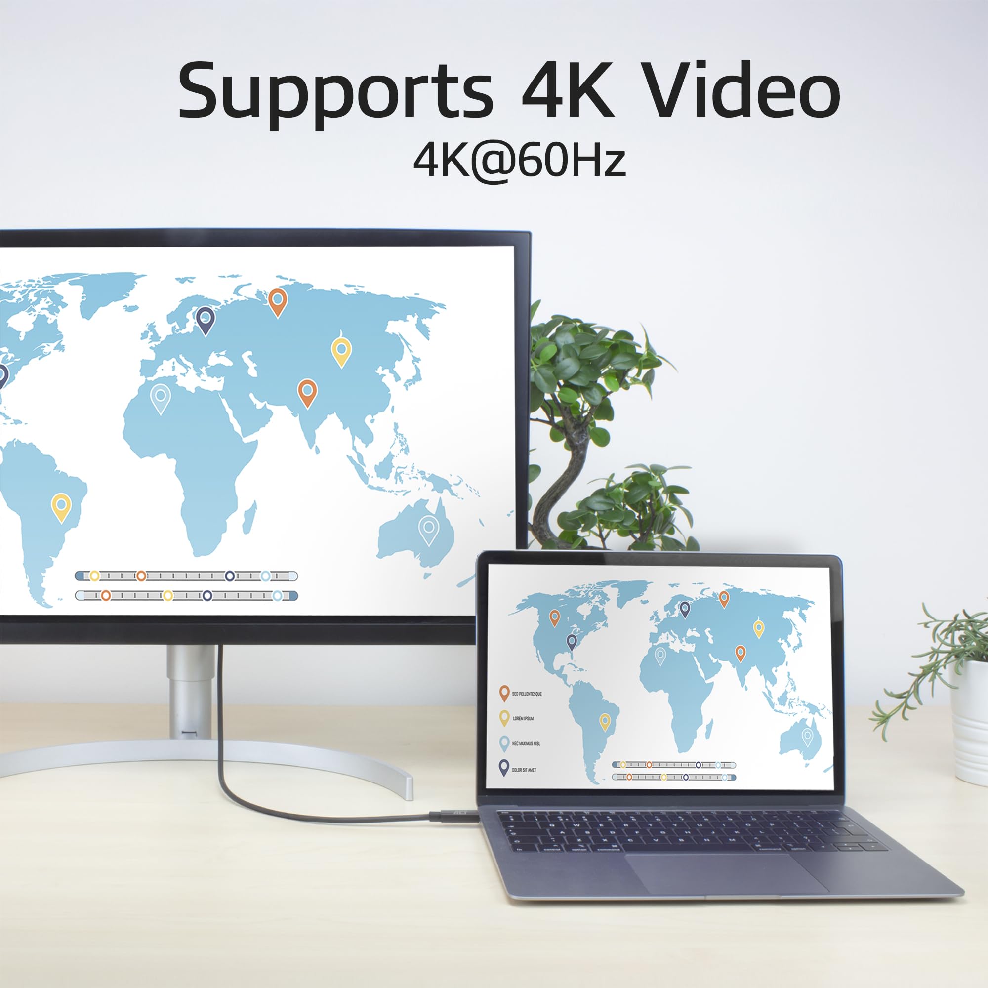ACT Cavo USB 4 tipo C, cavo Thunderbolt 3, cavo video USB C da 20 Gbps, 4K@60Hz video per monitor, ricarica EPR 240 W, 2 metri, certificato USB-IF – AC7432