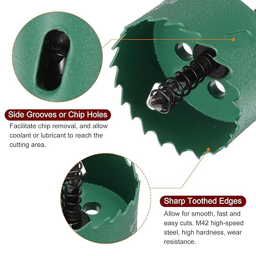 Miniatura 4 de Sierra de agujero bimetálica de 2.165 in (2-316 ") M42 HSS (acero de alta velocidad) Sierra de agujero cortador de broca para madera y plástico