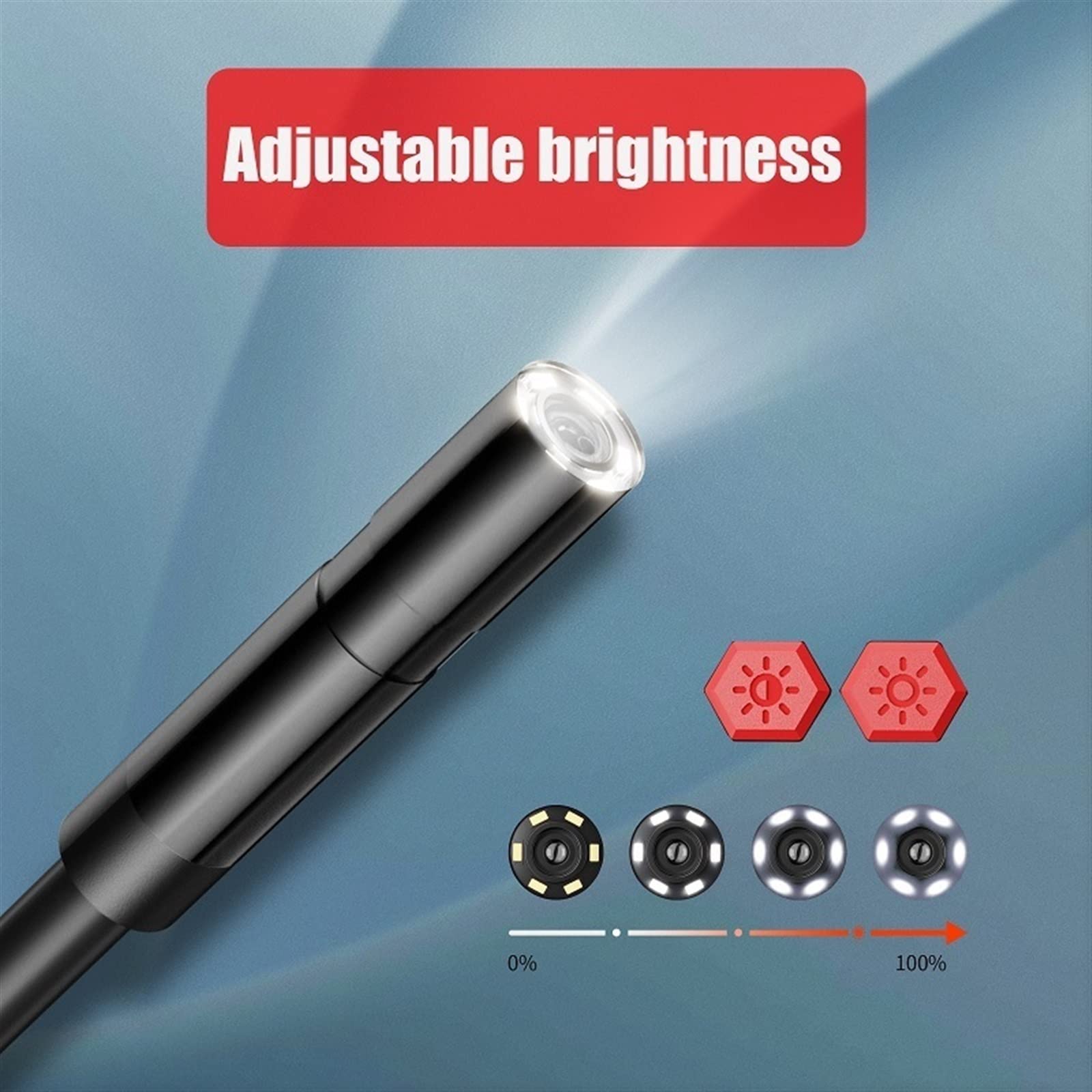 2.4 ''ekran IPS przemysłowa kamera endoskopowa HD1080P rura kablowa inspekcja kanalizacji boroskop IP68 wodoodporne diody LED 2600mAh(10m,8MM Front Lens)