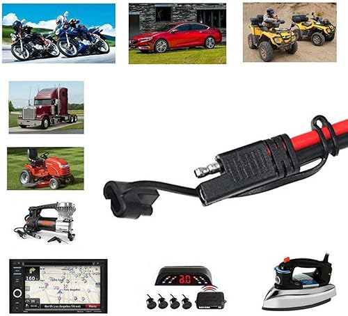 Miniatura 2 de Enchufe SAE para encendedor de cigarrillos de coche, cable de carga impermeable SAE de liberación rápida 14 AWG, con fusible y luz LED de 3.3