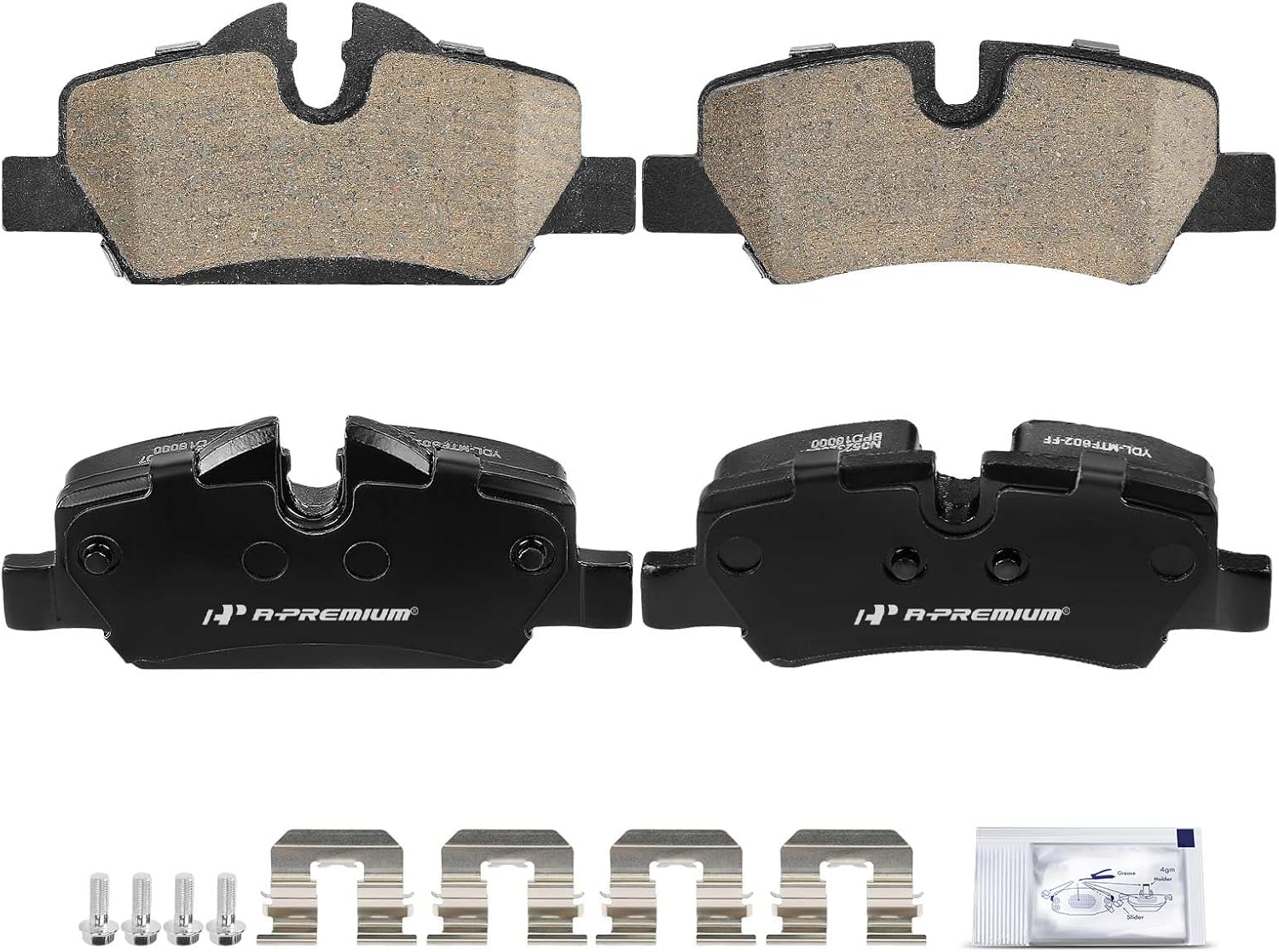 A-Premium Rear Ceramic Brake Pads Set Compatible with Mini Cooper 2015-2022, 1.5L 2.0L, 4-Pack