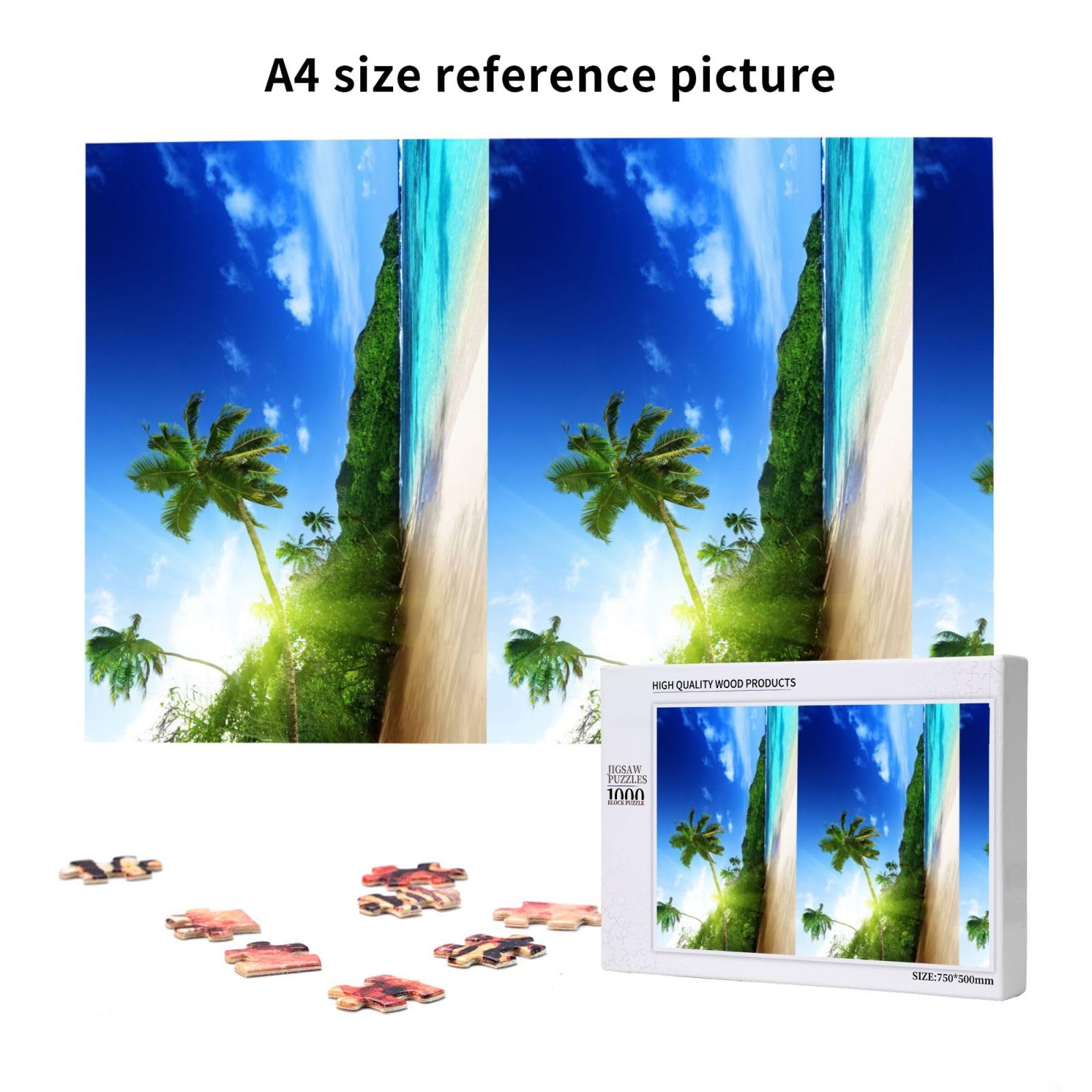 Paesaggio nordico con cielo hawaiano e oceano, puzzle da 1000 pezzi per adulti, puzzle impegnativi, puzzle a incastro