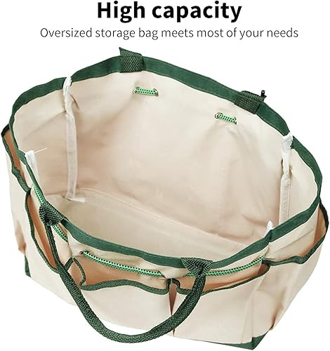Miniatura 4 de MSUIINT Bolsa de mano de jardín de una sola capa, bolsa de almacenamiento de alta capacidad, herramientas de poda de jardinería, bolsa de tela