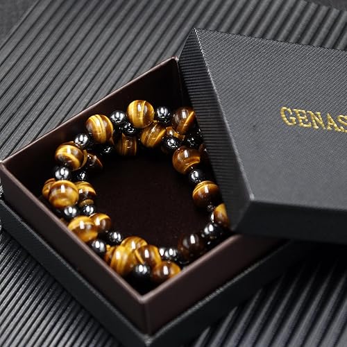 Miniatura 6 de Healing Crystal Black Obsidian Tiger Eye and Hematite Beads Necklace Triple Protection Necklace for Men Women