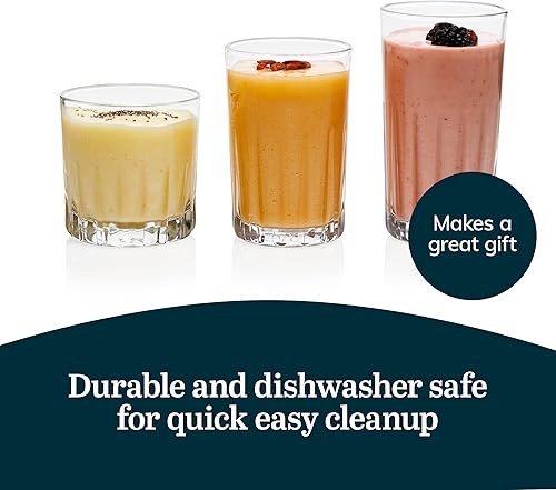 Miniatura 5 de Libbey Brockton - Juego de 8 vasos de jugo y rocas, transparentes, de corte clásico, elegantes vasos de bar aptos para lavavajillas para uso diario