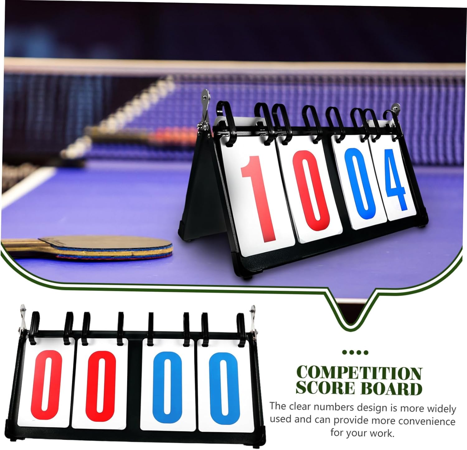 Multi-Functional Sports Scoreboard Durable Flip Scorekeeper for Tennis Basketball More Outdoor Games Events