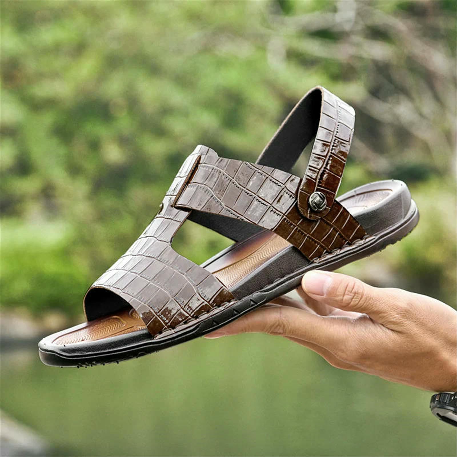 Claquettes Hommes Femme Sandales Chaussures De Camping Travail Quotidiennes-marron-2-43