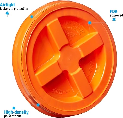 Miniatura 5 de Consolidated Plastics Cubos blancos de grado alimenticio de 5 galones con mango de agarre inferior y tapas de sellado gamma almacenamiento de