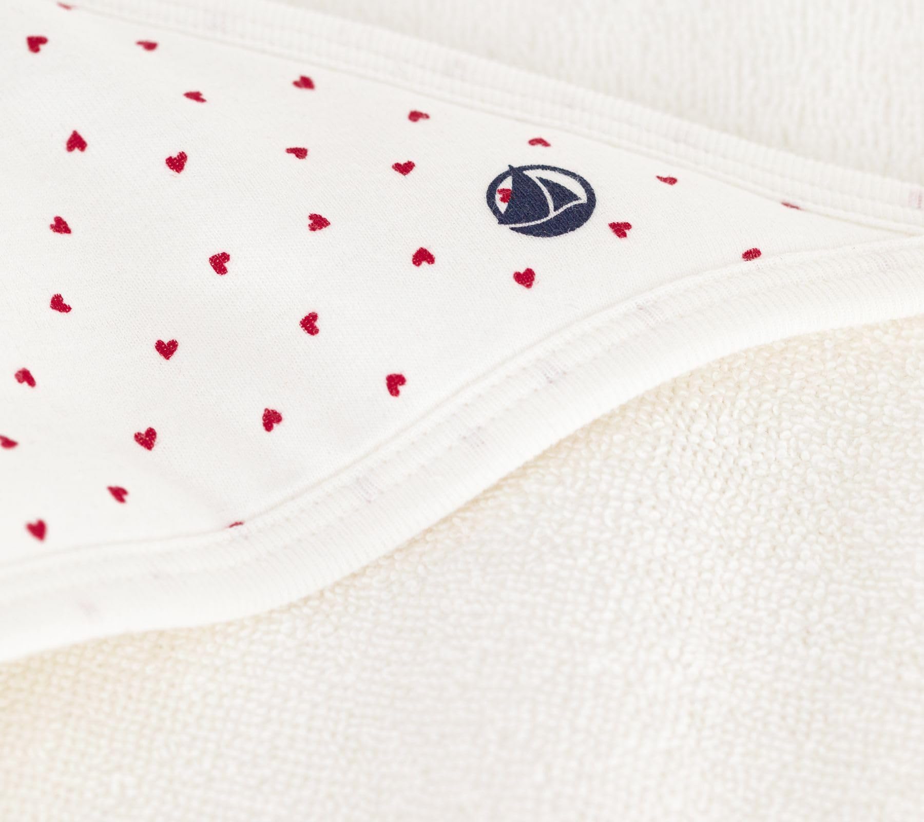 Petit Bateau Carré de bain bébé en coton, Marshmallow/Terkuit - Image 3