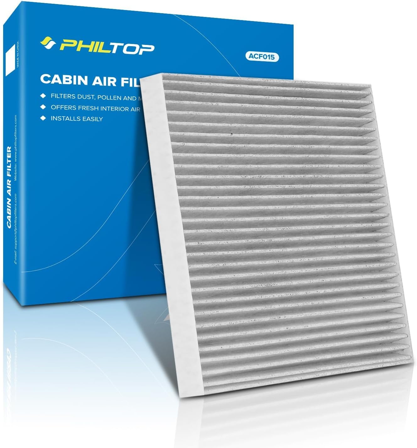 PHILTOP Cabin Air Filter w/Activated Carbon, Compatible with CF11819 Chevrolet Equinox 2010-2017, Captiva Sport, Hyundai Sonata, Santa Fe(Sport/XL), GMC Terrain, Kia Optima, Sedona and Saturn Vue